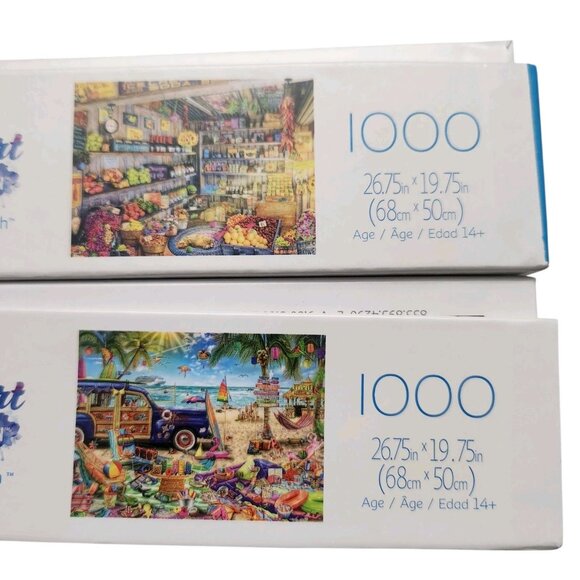 Two 1000pc puzzles Aimee Stewart Buffalo Games: Farm Fresh and Beach Vacation - Picture 5 of 7